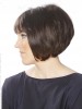 Angled Brunette Bob Wig With Bangs 