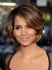 Halle Berry's Female Side Parting Brown Wavy Wig