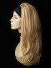 Long Natural Straight Synthetic 3/4 Wig