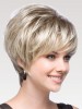 Short Tapered Synthetic Lace Front Grey Wig
