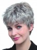 Short Pixie Style Synthetic Capless Grey Wig
