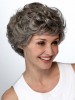 Short Wavy Layers Lace Front Grey Wig