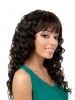 African American Dark Brown Long Curly Wig With Bang