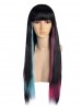 Xaphor Long Black Pink Blue Wig Cosplay